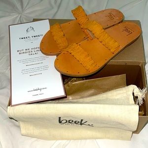 Yellow suede NIB BEEK sandals sz. 6